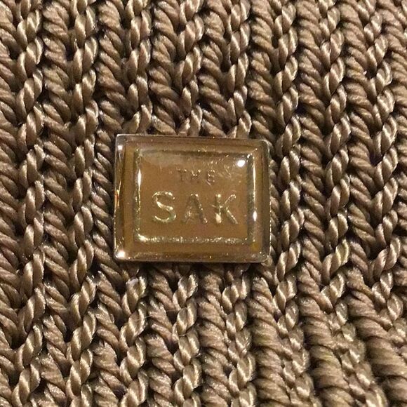 The Sak MISSY Taupe Brown Crochet Woven Faux Leather Single Strap Shoulder Bag - Picture 15 of 16